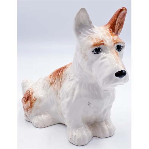 58 - BESWICK 15.9cm  MODEL OF A DOG (Seated) Model No 286 (White/Tan Gloss Colourway) 1934/54 Designed By... 