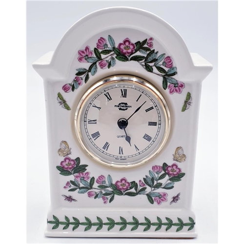 61 - PORTMEIRION 16.5cm x 11cm MANTLE CLOCK FROM THE BOTANIC GARDEN COLLECTION