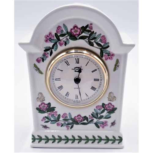 61A - PORTMEIRION 16.5cm x 11cm MANTLE CLOCK FROM THE BOTANIC GARDEN COLLECTION