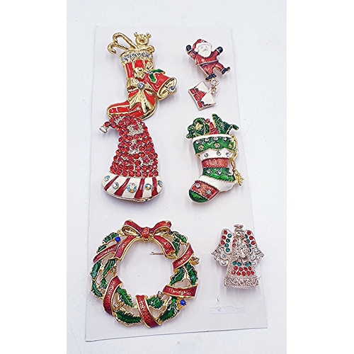 99 - CHRISTMAS BROOCHES (6)