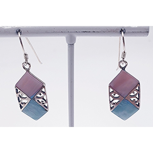 100 - SILVER (925) SHELL DROP EARRINGS