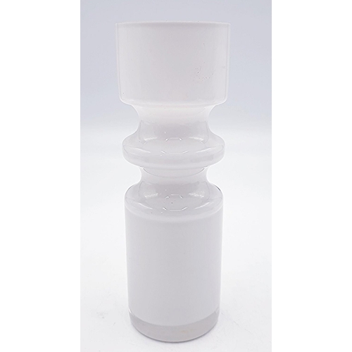 145 - SWEDISH WHITE GLASS Large 21.5cm VASE