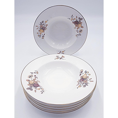 151 - ROYAL WORCESTER CHINA Large 20.5cm Dia RIMMED SOUP BOWLS (6)