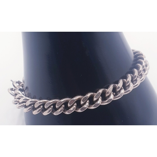 163 - SILVER (Mark On Clip) 20cm BRACELET  (Total Weight 23.7 Grams)