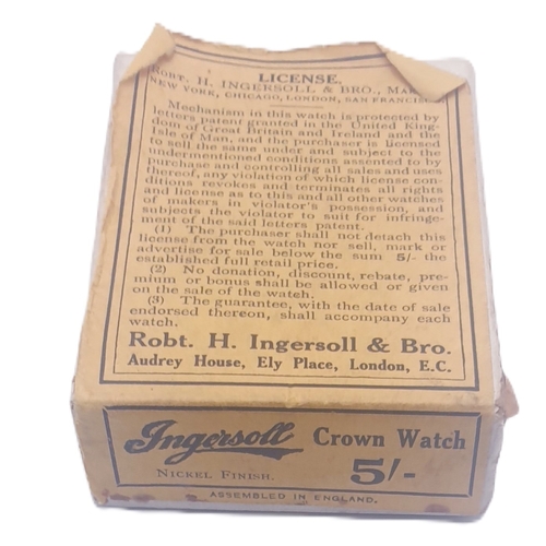 171 - INGERSOLL CROWN POCKET WATCH (Working At Time Of Photograph) (Original Box)