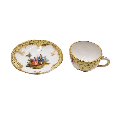 181 - GERMAN AUGUSTUS REX (Meissen) Miniature CABINET CUP & SAUCER (Hand Painted)