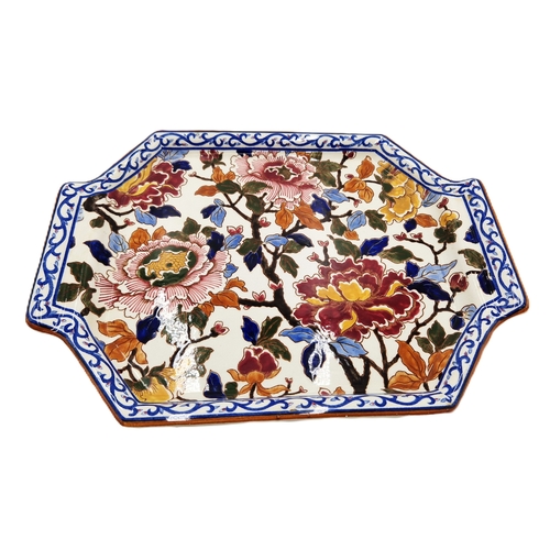 185 - FRENCH GIEN POTTERY Extra Large 33cm x 25cm (Hand Panted) OBLONG PLATTER c1940/ 50s (Hand Decorated)... 