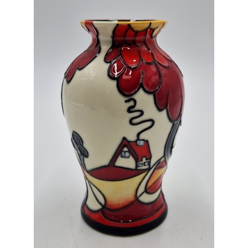 204 - OLD TUPTON WARE 15cm TUBELINED VASE IN THE NOON DESIGN By Jeanne McDougall (Product Code 6516) (As N... 