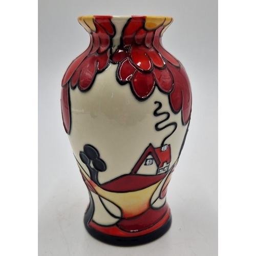 204A - OLD TUPTON WARE 15cm TUBELINED VASE IN THE NOON DESIGN By Jeanne McDougall (Product Code 6516) (As N... 