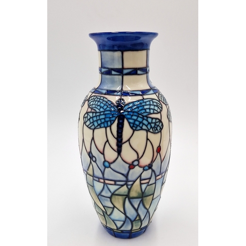 217 - OLD TUPTON WARE 20cm TUBELINED ART NOUVEAU VASE IN THE DRAGONFLY DESIGN By Jeanne McDougall (Product... 