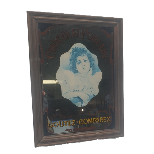 522 - FRENCH CHOCOLATE POULAN ADVERTISING MIRROR