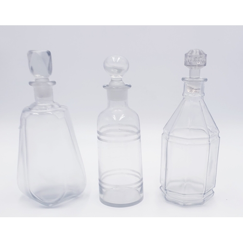 540 - GLASS DECANTERS (3)