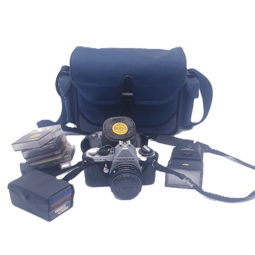 553 - PENTAX ME SUPER FLASH GUN With FILTERS & COKIN FILTERS With CARRYING CASE