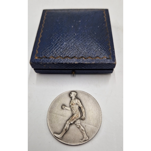 636 - SWISS SILVER (Hallmarked 935/1000) 1931 SPORTS MEDAL (Total Weight 22.71 Grams)  (Original Box)