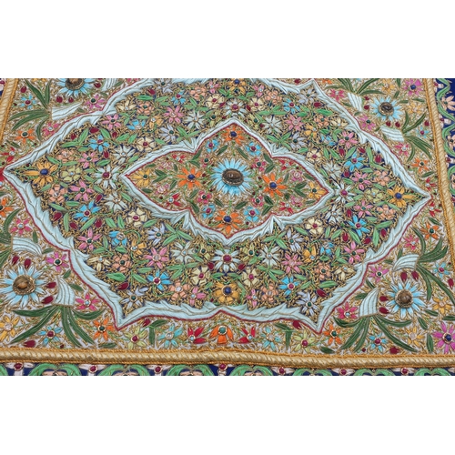 683 - INDIAN ZARDOZI ZARI JEWELLED WALL HANGING (R.R.P £700.00)

(Embroidery with metallic threads. Zari z... 