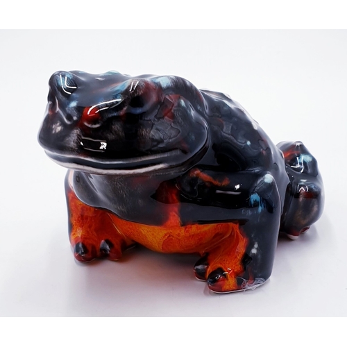 717 - ANITA HARRIS ART POTTERY Large 11.5cm x 17cm MODEL OF A TOAD (Signed In Gold By Anita Harris