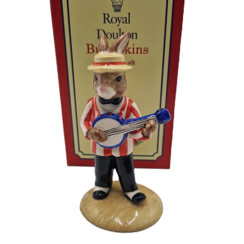 739 - ROYAL DOULTON 12.7cm  BUNNYKINS CHARACTER FIGURINE 'BANJO PLAYER BUNNYKINS' DB 182 1999 Only (Specia... 