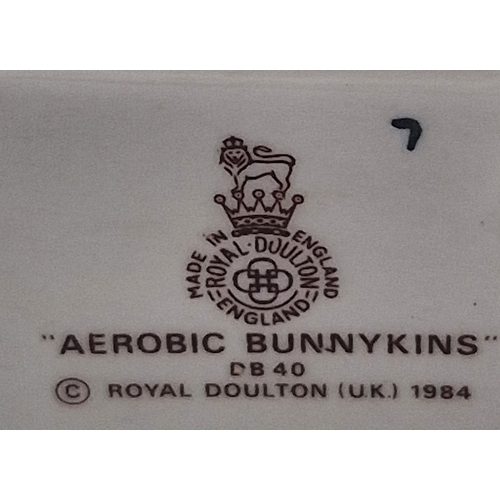 752 - ROYAL DOULTON 7cm BUNNYKINS CHARACTER FIGURINE 'AEROBIC BUNNYKINS' DB 40 1985/88 Designed By Mr Harr... 