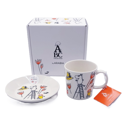 41A - ARABIA (Finland) CHINA MOOMIN MUG And SAUCER FROM THE A.B.C. COLLECTION  (As New,Unused,Original Box... 