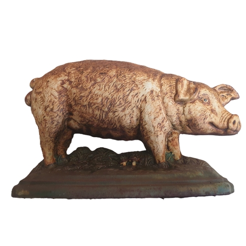 3 - CAST IRON Large 32cm x 20cm DOORSTOP FASHIONED AS A PIG