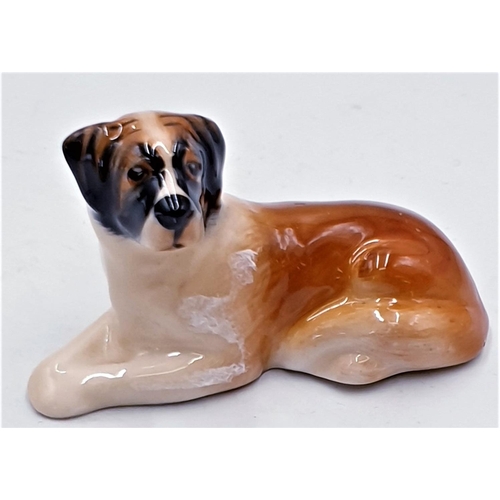 68 - ROYAL DOULTON Miniature 3.8cm x 6.3cm MODEL OF A ST BERNARD K19 (Model No 1097) 1940/77 Designer Unk... 