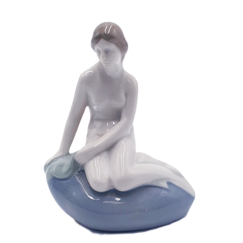 115 - ROYAL COPENHAGEN PORCELAIN MODEL OF THE MERMAID ON A ROCK  Signed