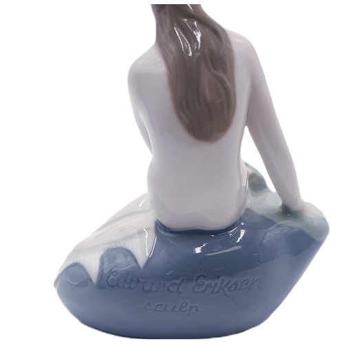 115 - ROYAL COPENHAGEN PORCELAIN MODEL OF THE MERMAID ON A ROCK  Signed