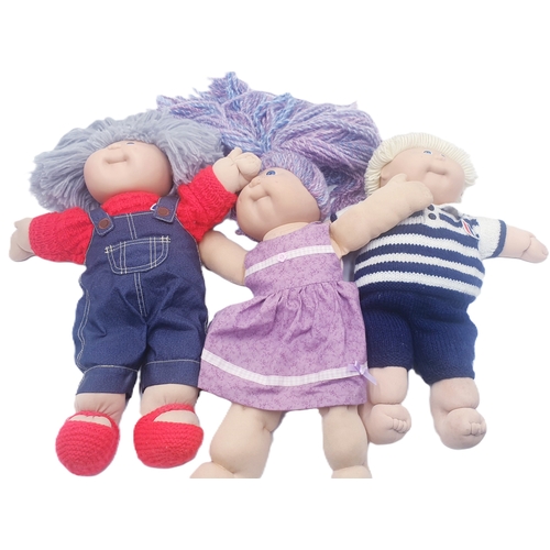 189 - CABBAGE PATCH KIDS (3) c1980s (One In Original Condition ,The Other Two Have Hair Replaced)