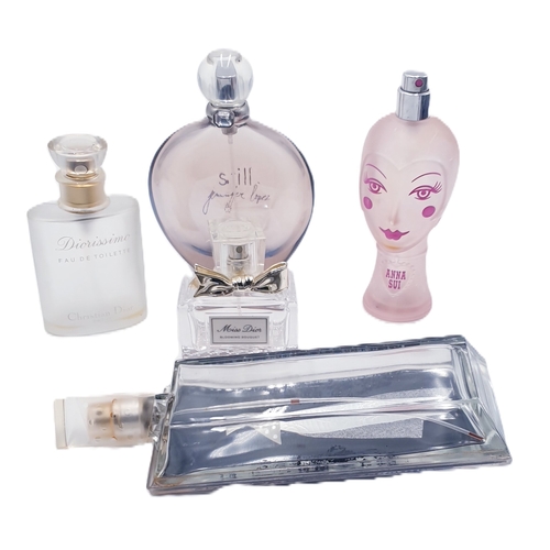 645 - GLASS PERFUME BOTTLES Inc DIOR, J.LO, ANA SUI GIVENCHY