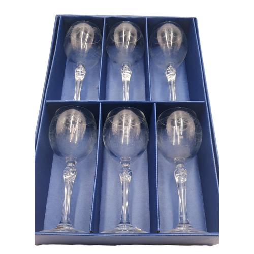 673 - ROYAL DOULTON CRYSTAL (Boxed Set Of Six) Large WINE GLASSES