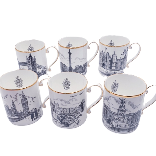 674 - CHINA (Boxed Set Of Six) MUGS DEPICTING FAMOUS LONDON LANDMARKS (Commissioned By ___________)