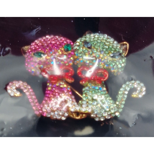 140C - BUTLER & WILSON BROOCH FASHIONED AS TWO CATS  (Original Box)
(Since its beginnings in 1969 selling a... 