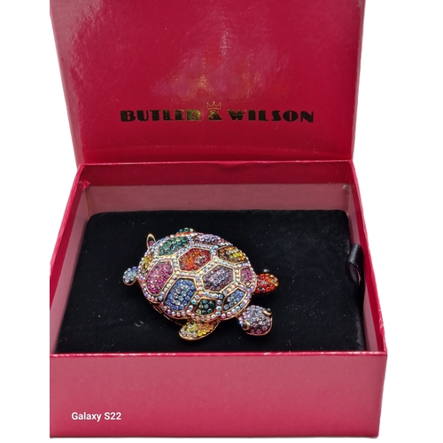 140D - BUTLER & WILSON BROOCH FASHIONED AS A TURTLE  (Original Box)
(Since its beginnings in 1969 selling a... 