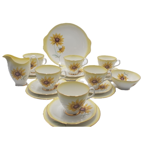 72 - ROYAL ALBERT CHINA Part TEASET IN THE SUNFLOWERS DESIGN  (Rare)