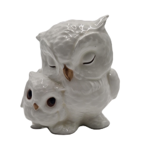 115 - ROYAL OSBOURNE CHINA MODEL OF AN OWL And OWLET (Model No 1405)