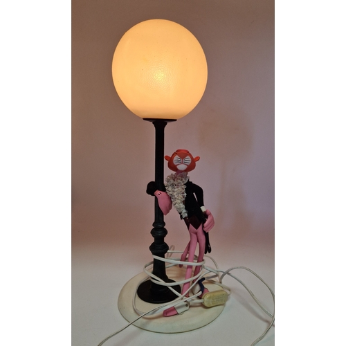 128 - PINK PANTHER Extra Large 52cm TABLE LAMP c1970s (Depicting The Famous Character Leaning Against A La... 