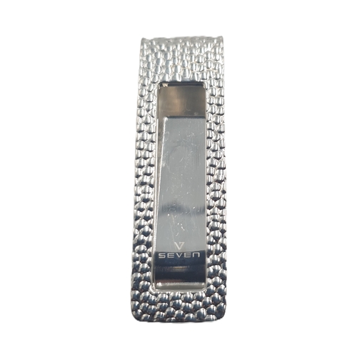 133 - STERLING SILVER (925, Full UK Hallmark) TEXTURED BOBBLE EFFECT MONEY CLIP (Total Weight 17.37 Grams)