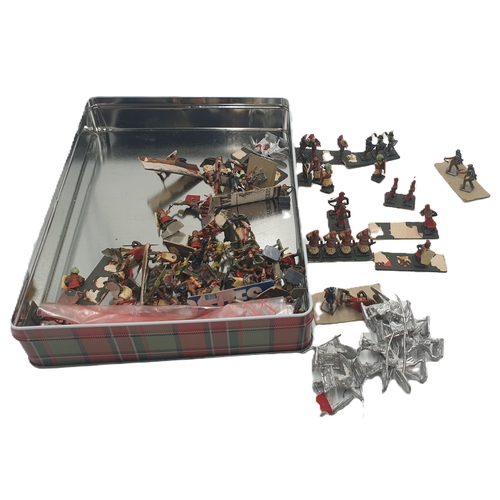 196 - BOX CONTAINING A Qty Of LEAD SOLDIERS TOGETHER WITH ANOTHER BOX CONTAINING UNPAINTED LEAD SOLDIERS