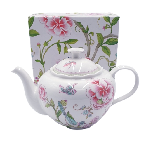 202 - SANDERSON FOR PORTMEIRION TEAPOT IN THE PORCELAIN GARDEN DESIGN (Original Box)