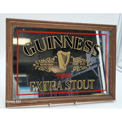 208 - GUINNESS 33cm x 23cm ADVERTISING PUB MIRROR