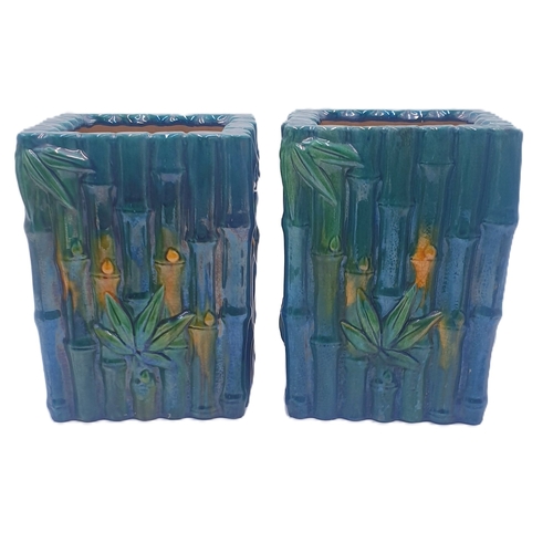 224 - VICTORIAN BAMBOO STYLE PLANTERS (2)