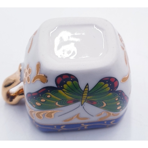 278 - PORCELAIN Miniature BUTTERFLY DESIGN TEASET ON TRAY (Boxed)