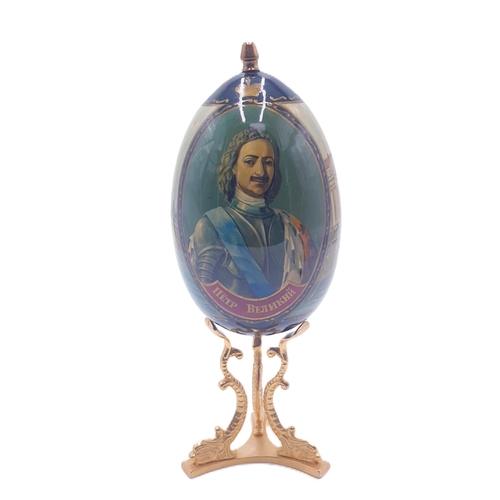 279 - FABERGE STYLE GERMAN EGG ON STAND (Old)