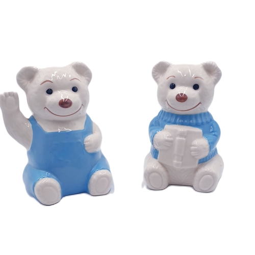 281 - WADE (Unmarked)CERAMIC BOOK ENDS FASHIONED AS TEDDY BEARS (2)