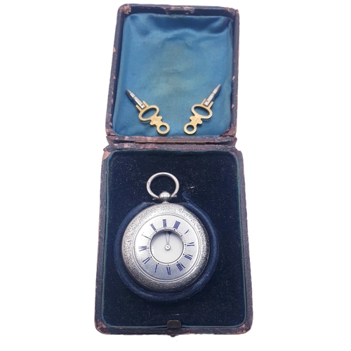 458 - WHITE METAL CASED KEY WATCH By Makers Ollivant & Botsford Of Manchester (Dated Around 1860-65) (Foun... 