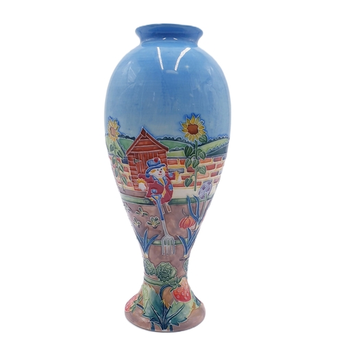 461 - OLD TUPTON WARE Extra Large 27cm TUBELINED BALLOON VASE IN THE ALLOTMENT DESIGN By Designer Jeanne M... 