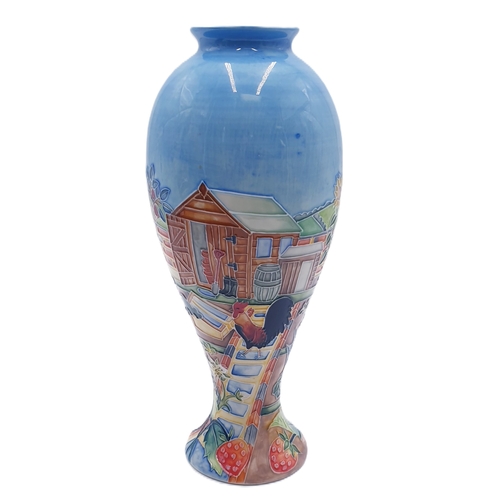 461 - OLD TUPTON WARE Extra Large 27cm TUBELINED BALLOON VASE IN THE ALLOTMENT DESIGN By Designer Jeanne M... 