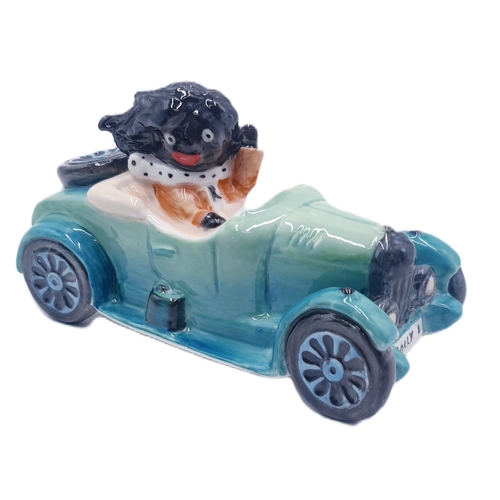 496 - CARLTON WARE GOLLY FIGURINE IN HIS MOTOR CAR