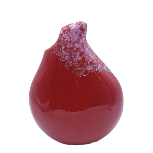 574 - ANITA HARRIS ART POTTERY Large 22cm TEARDROP VASE IN THE CHERRY BLOSSOM DESIGN (Signed In Gold By An... 