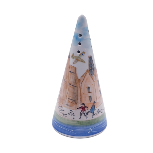 608 - ANITA HARRIS ART POTTERY 14cm CONICAL SUGAR SHAKER 